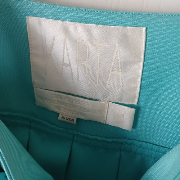 KARTA Turquoise Mini Cocktail Dress Baby Doll Sz M - Picture 5 of 15